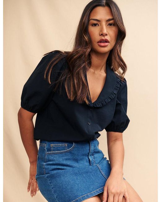 Nobody's Child Blue Collared Emmie Blouse