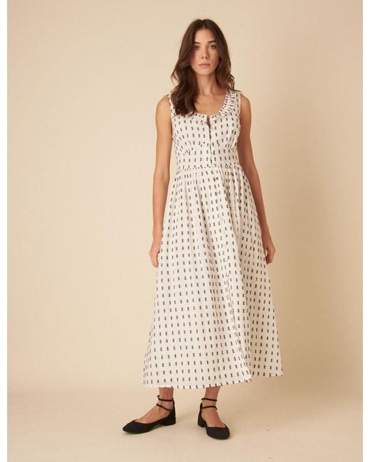 Nobody's Child Natural Printed Sleeveless Flossie Midi Dress