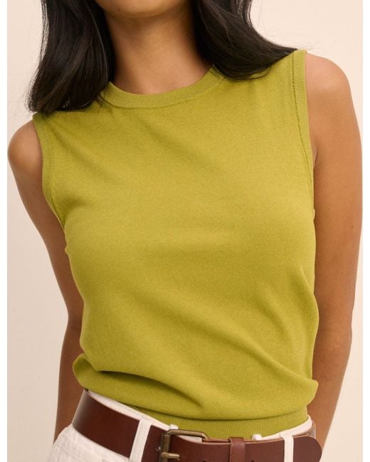 Nobody's Child Yellow Knitted Ribbed Vest Top