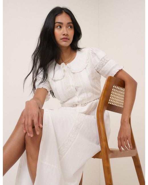 Nobody's Child Natural Collared Orla Midi Dress