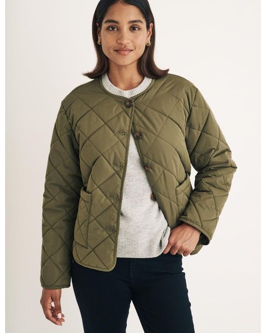Nobody's Child Green Crew Neck Quilted Puffer Jacket