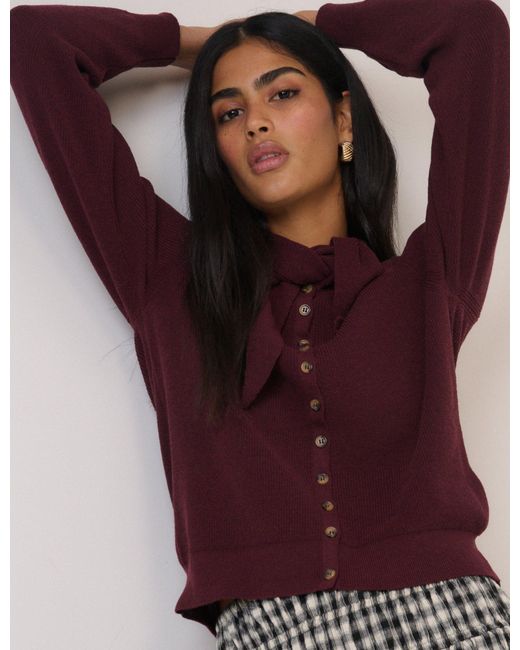 Nobody's Child Red Burgundy Neckerchief Cardigan
