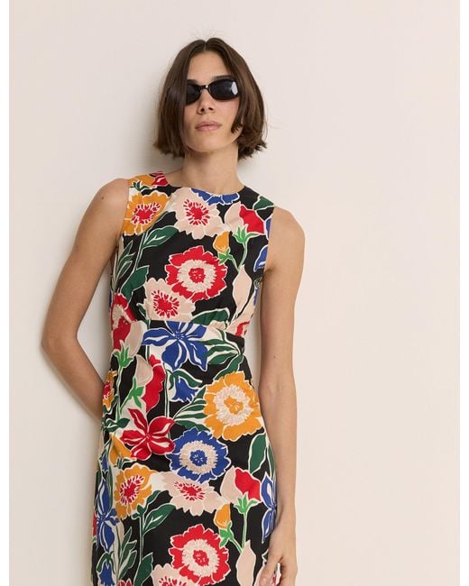 Nobody's Child Natural Multi-Coloured Floral Sleeveless Vicky Mini Dress