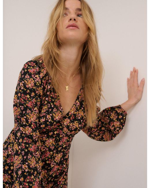 Nobody's Child Natural Floral Kennedy Midi Dress