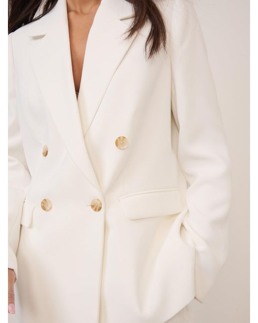 Nobody's Child Natural Double Breasted Alicia Crepe Blazer
