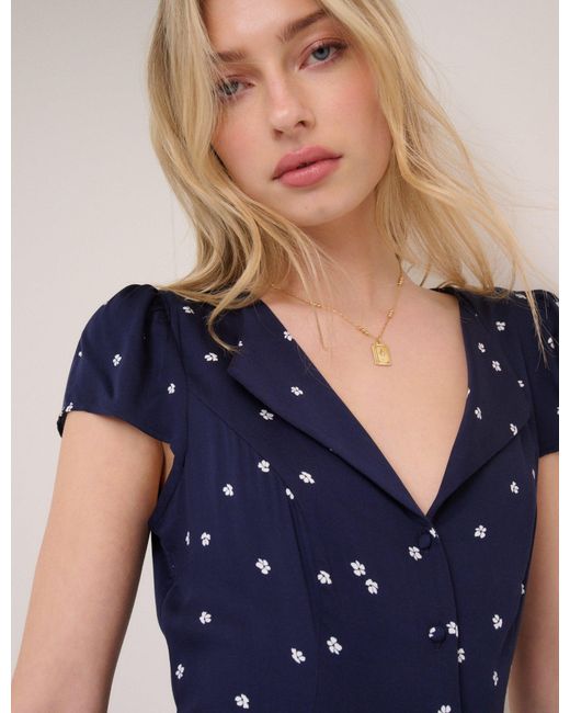 Nobody's Child Blue Floral Kitty Midi Dress