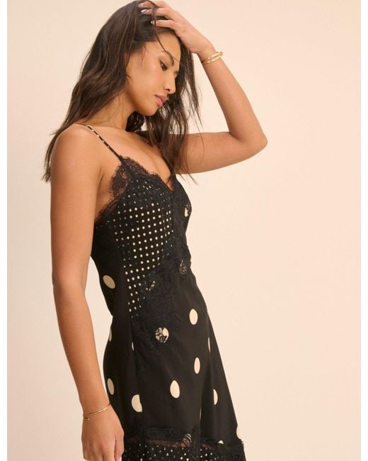Nobody's Child Natural Petite Polka Dot Natasha Midi Dress