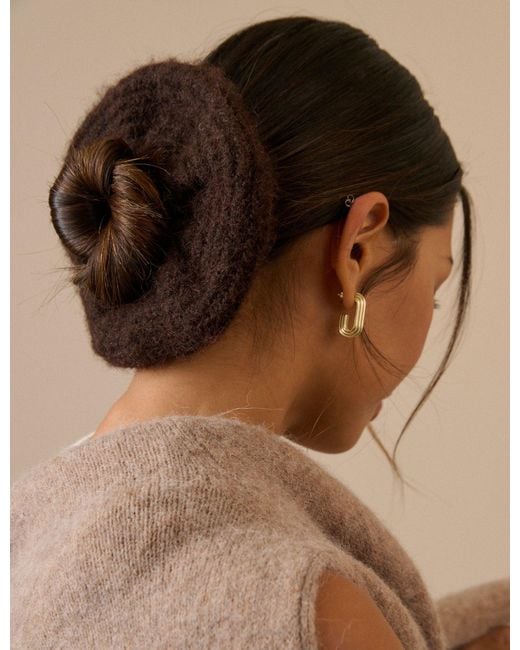 Nobody's Child Brown Oversized Ribbed Scrunchie