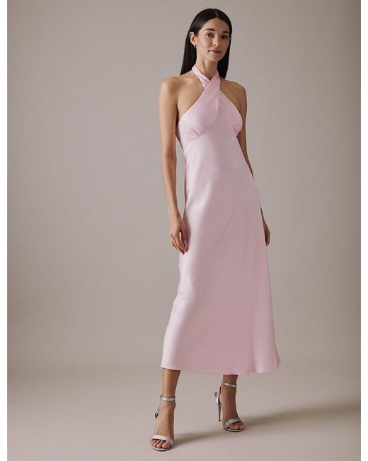 Nobody's Child Pink Soft Halter Neck Midaxi Novie Dress