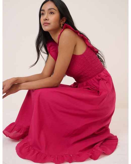 Nobody's Child Shirred Mona Midi Dress