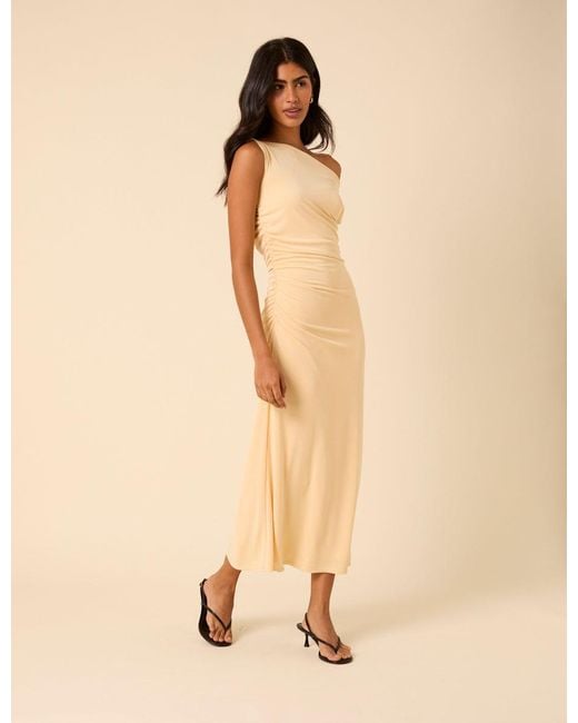 bethany asymmetrical ruched maxi dress Bethany Asymmetrical Ruched Maxi Dress - Green