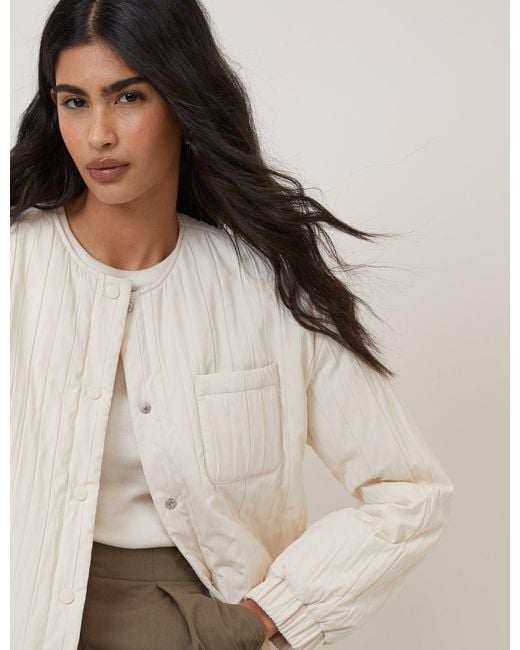 Nobody's Child Natural Quilted Bomber Jacket