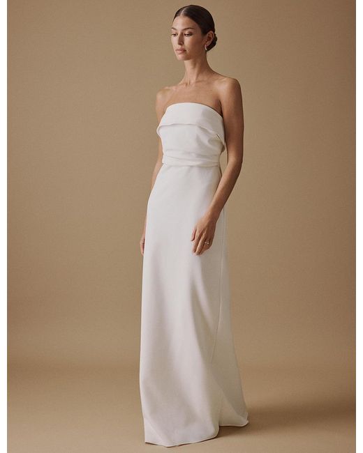 Nobody's Child Natural Bandeau Maxi Lena Bridal Dress