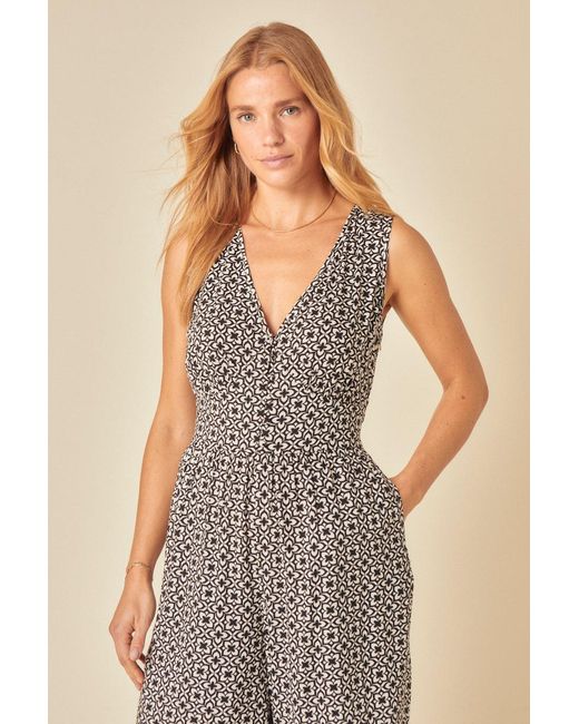 Nobody's Child Natural Printed Starlight Jumpsuit