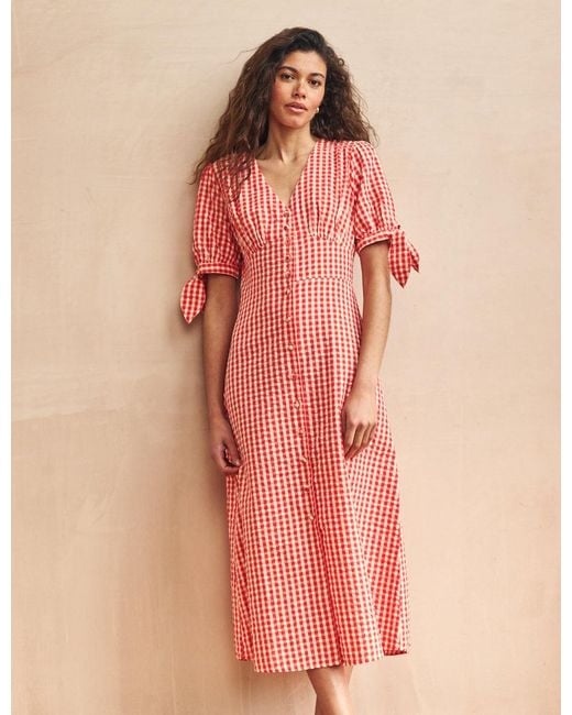 Nobody's Child Pink Petite Gingham Alexis Midi Dress