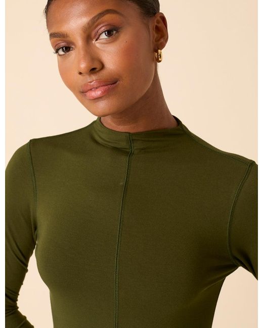 Nobody's Child Long Sleeve High Neck Jersey Top in Green Lyst UK