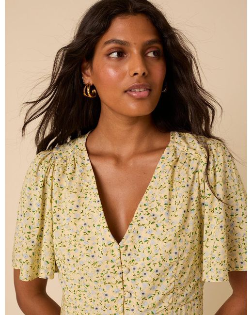 Nobody's Child Natural Ditsy Floral Andie Mini Dress