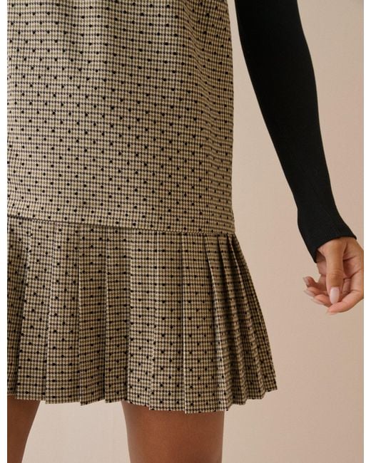 Nobody's Child Natural Check Drop Waist Shift Dress