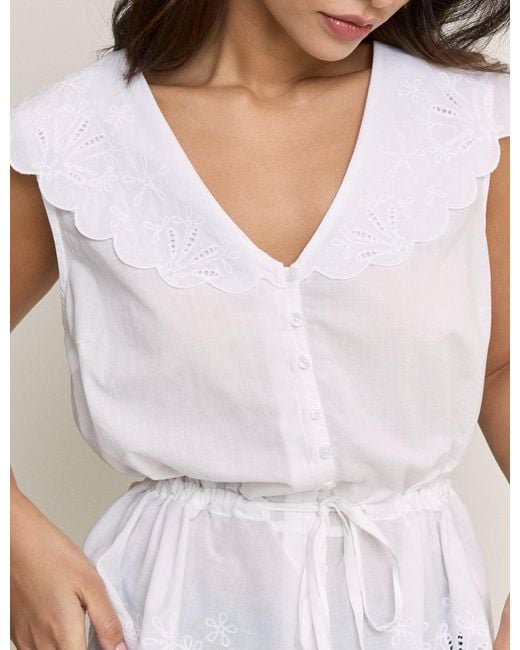 Nobody's Child White Frill Broderie Collar Simon Top
