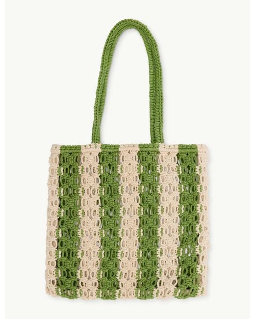 Nobody's Child Natural And Cream Striped Crochet Tote