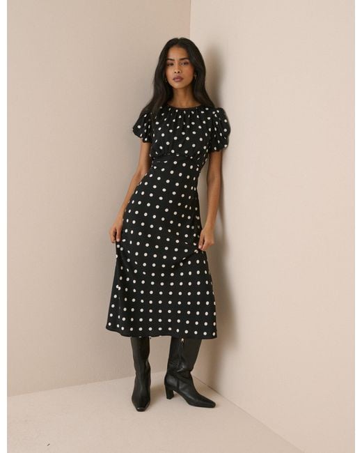 Nobody's Child Black Polka Dot Sicily Midi Dress