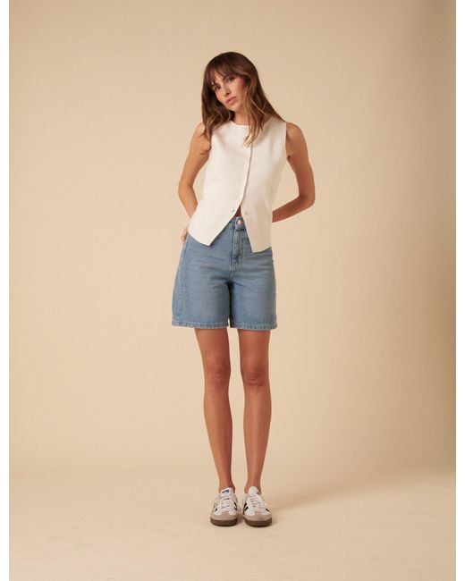 Nobody's Child Blue Light Wash Denim Brixton Long Shorts