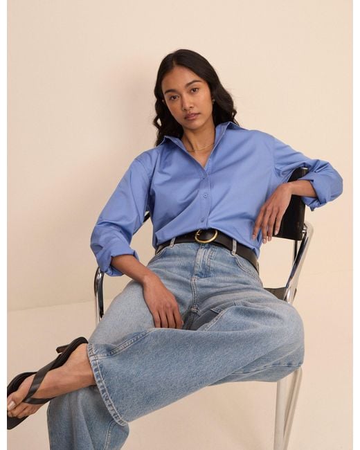 Nobody's Child Blue Cornflower Hestia Relaxed Shirt