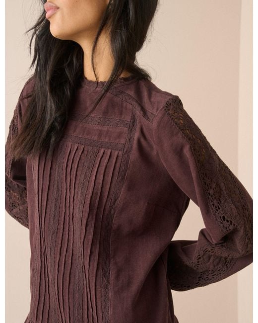 Nobody's Child Brown Long Sleeve Cord Denise Mini Dress