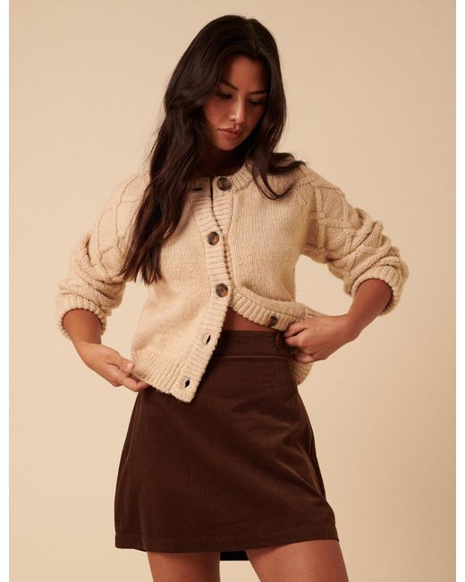 Nobody's Child Cord A-Line Mini Skirt in Brown Lyst UK