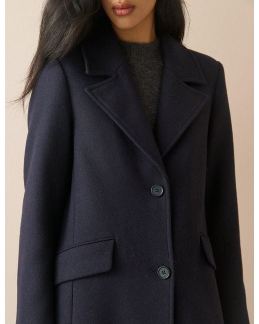 Nobody's Child Blue Wool-Blend Coat