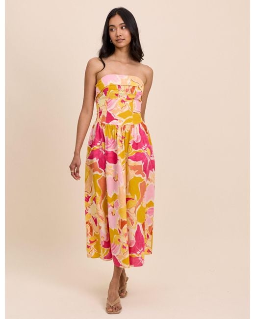 Nobody's Child Pink Floral Fia Midi Dress