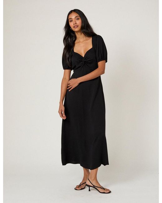 Nobody's Child Black Sweetheart Neck Tyla Midi Dress