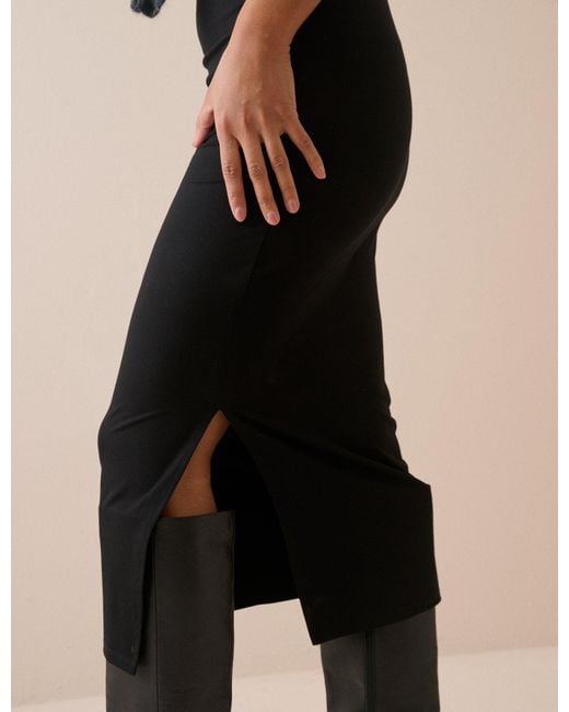 Nobody's Child Natural Jersey Fitted Midi Skirt