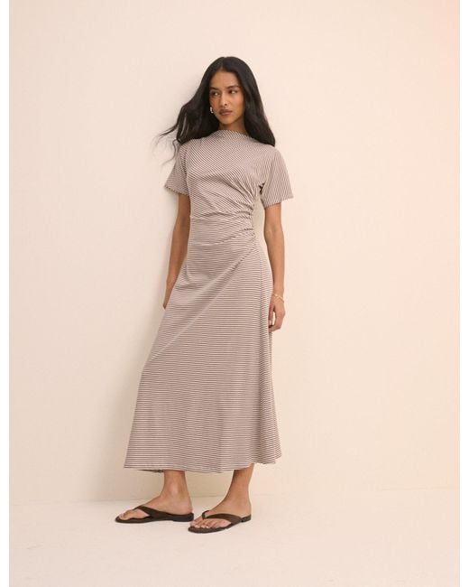 Nobody's Child Natural Stripe Jersey Nellie Midi Dress