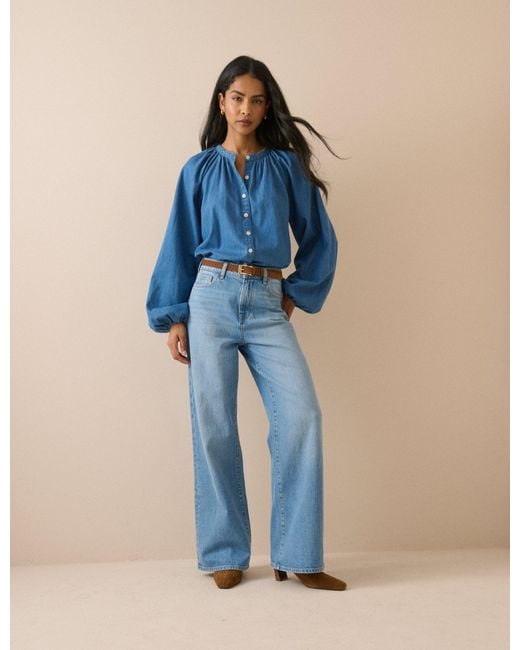Nobody's Child Blue Denim Carter Blouse