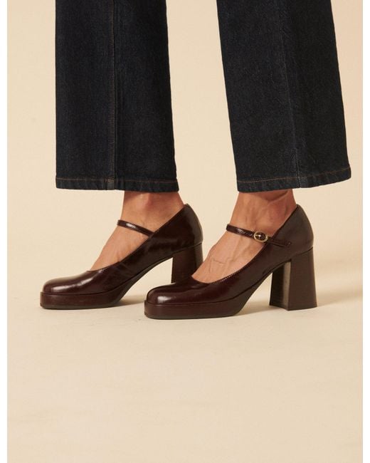 Nobody's Child Black Burgundy Mary Jane Heels