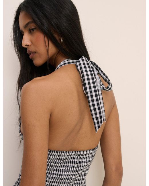 Nobody's Child Black Gingham Halterneck Tizzy Jumpsuit