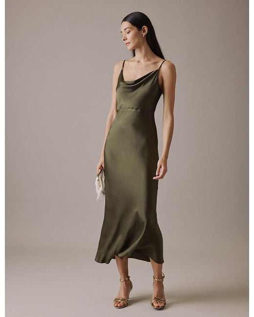 Nobody's Child Brown Cowl Neck Midi Trixie Dress