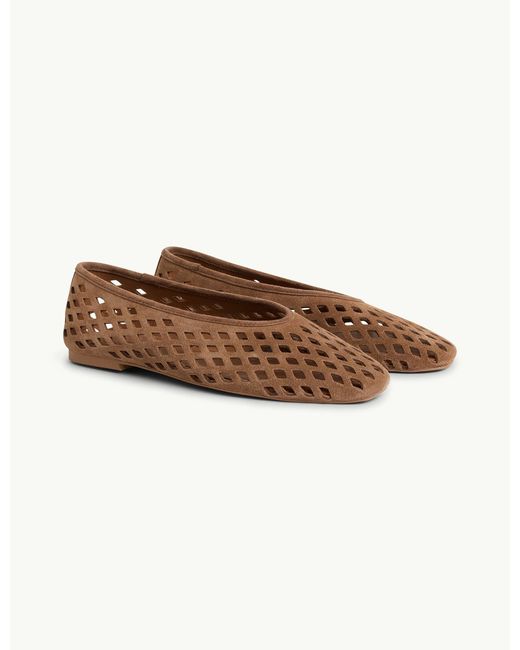 Nobody's Child Brown Suede Cut Out Ballet Flats
