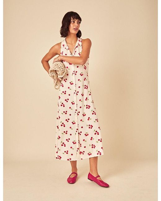 Nobody's Child Natural Tomato Print Sark Midi Dress