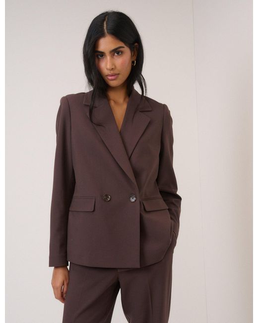 Nobody's Child Brown Twill Double Breasted Blazer