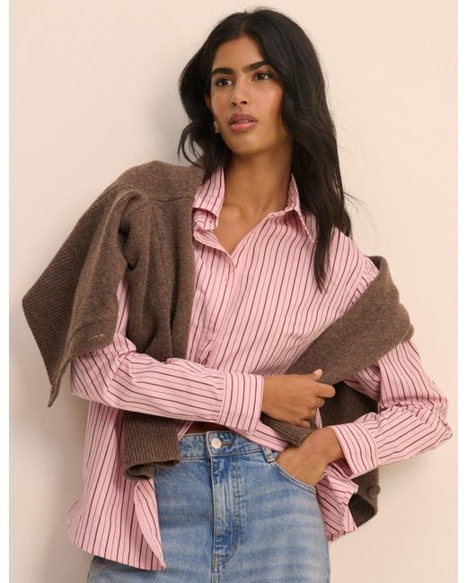 Nobody's Child Pink Striped Relaxed Shirt