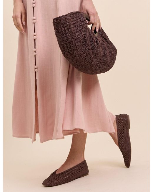 Nobody's Child Pink Raffia Ballet Flats