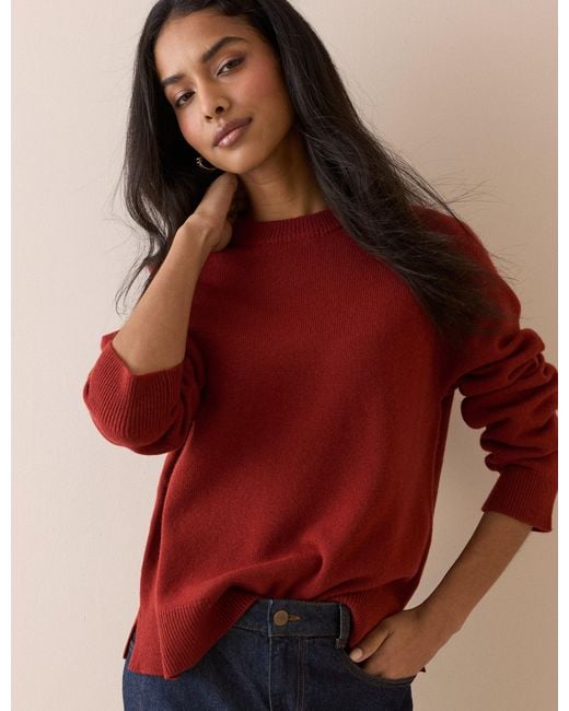 Nobody's Child Red Rust Raglan Sleeve Wool Jumper