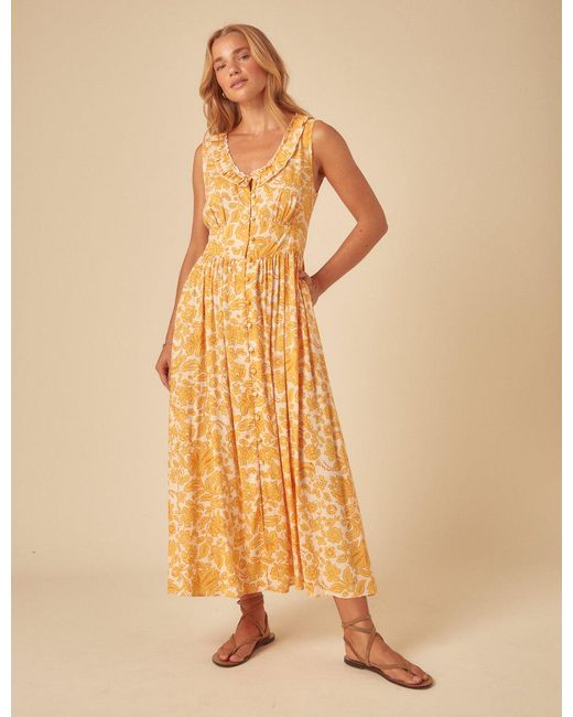 Nobody's Child Brown Printed Sleeveless Flossie Midi Dress