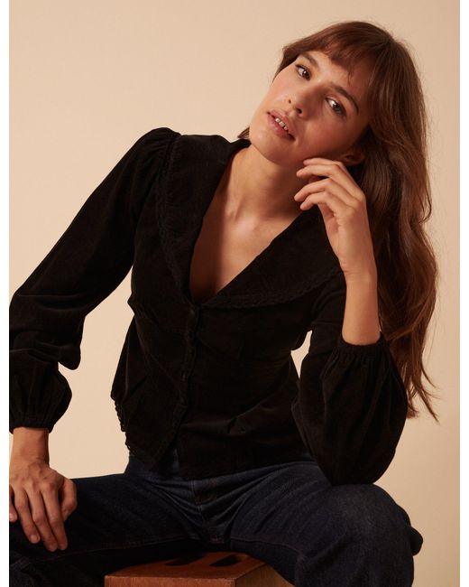 Nobody's Child Black Cord Collared Blouse