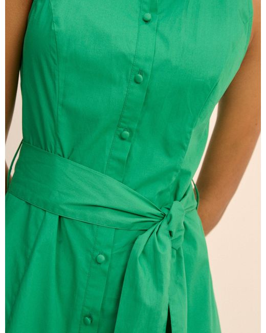 Nobody's Child Green Button Down Collared Hunter Midi Dress