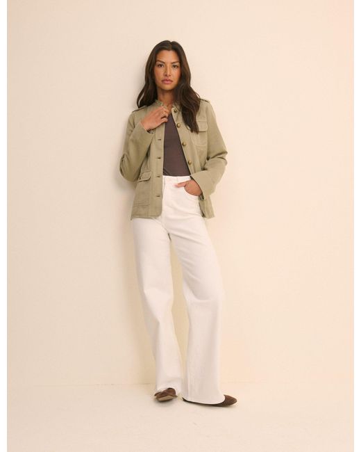Nobody's Child Natural Sage Denim Military Jacket