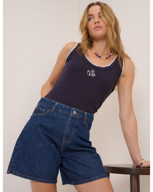 Nobody's Child Blue Dark Denim Bermuda Short