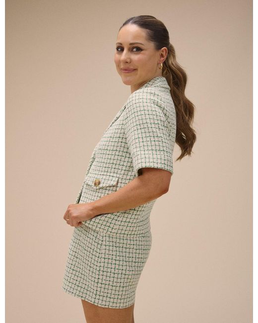 Nobody's Child Natural Check Boucle Tailored Shorts